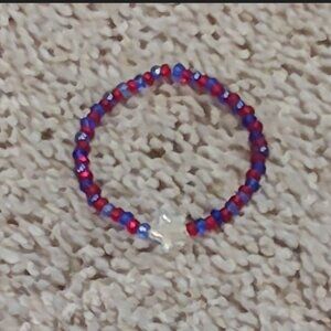 handmade red and blue bracelet with star